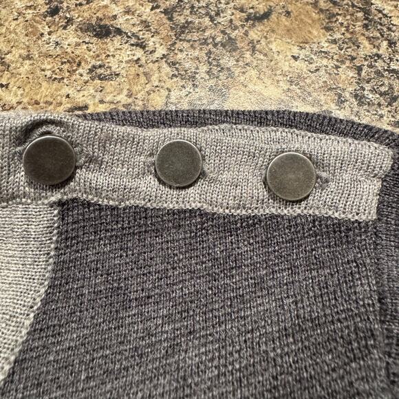 Talbots Womens Sweater Dress Merino Wool Long Sleeve Buttons Gray Size Medium JD - Picture 4 of 6